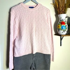 Baby Powder Pink Cotton ribbed sweater by Karen Scott.